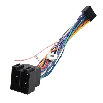  1 шт. ABS Универсальное автомобильное стерео радио 16-контактный кабельный адаптер для ISO Штекер к женскому разъему Проводка для автоаксессуаров - Изображение 1  