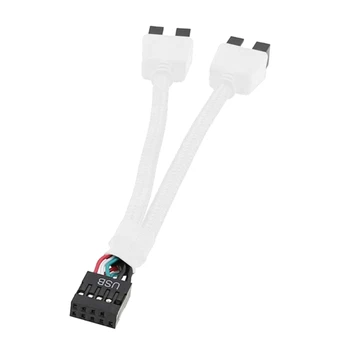 16FB 15 см Улучшенный USB 9-контактный разветвитель Линия Экранированный USB 2.0 9-контактный - двойной 9-контактный кабель - Изображение 1  