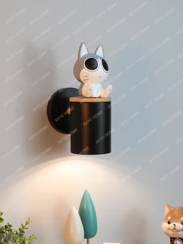 Настенный светильник Nordic Cartoon Kitty Прикроватная лампа для спальни - Изображение 1  