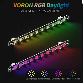 Дискотека на палочке 3D-принтер Voron 0.1/0.2/2.4 Комплект печатной платы Daylight 5V RGB LED BAR для лампы Voron 2.4 Trident 350/300/250 Micron+ - Изображение 1  