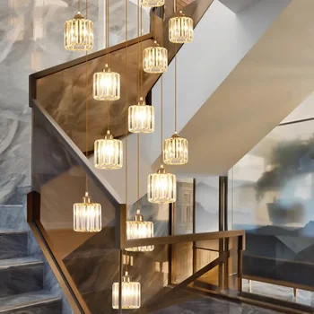 скандинавский домашний декор столовая Подвесные светильники, внутреннее освещение, хрустальная лампа, подвесной светильник, люстра, лампы для гостиной - Изображение 1  