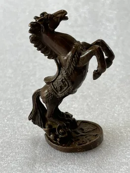 КИТАЙ античное покрытие латунь бронза фэншуй лошадь статуя металлические ремесла семейный декор украшения - Изображение 1  