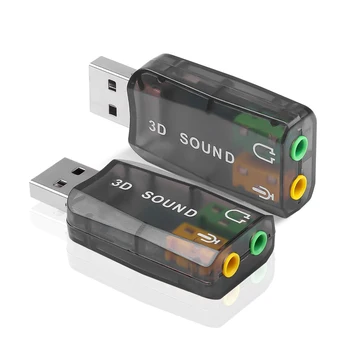 USB Звуковая карта Внешняя мини-звуковая карта Интерфейс USB на 3,5 мм Стерео аудиоадаптер для Win 7 8 Android Динамик Ноутбук Гарнитура - Изображение 1  