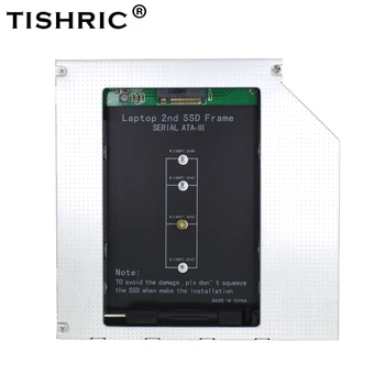 TISHRIC 2nd HDD Caddy 9,5 мм Алюминиевый корпус Optibay Корпус жесткого диска Адаптер Dvd HDD для M2 NGFF SSD Ноутбук CD-ROM - Изображение 1  