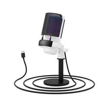 игровой микрофон, USB-микрофон для ПК с регулировкой RGB, сенсорным отключением, ручкой усиления - Изображение 1  