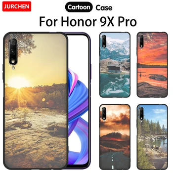 JURCHEN Мягкий силиконовый чехол для телефона для чехлов Huawei Honor 9X Pro 2019 Модная черная задняя крышка из ТПУ для крышки Huawei Honor 9X Pro - Изображение 1  