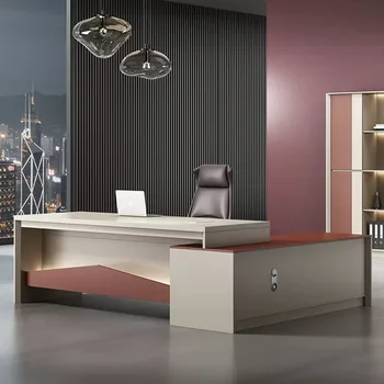 Стол босса, элитная светлая роскошная офисная мебель, большой стол для класса, один стол руководителя, стол и стул менеджера - Изображение 1  