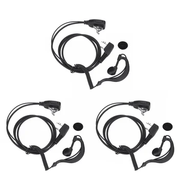 3PCS 2-PIN Наушник Гарнитура PTT MIC Ear Hooks Walkie Talkie Earbud Наушник Наушник для UV5R / KENWOOD / HYT - Изображение 1  