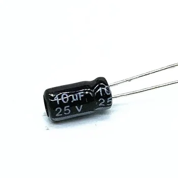 50 шт./лот 25 В 10 мкФ низкоимпедансный высокочастотный алюминиевый электролитический конденсатор размером 4 * 7 10 мкФ 25 В 20% - Изображение 1  