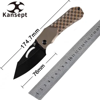 Kansept Knives 2024 НОВЫЙ клинок Loki K1058 2,99 дюйма с титановой ручкой и отверстием для большого пальца, разработанный Стивеном Даннаком для мужского ношения EDC - Изображение 1  