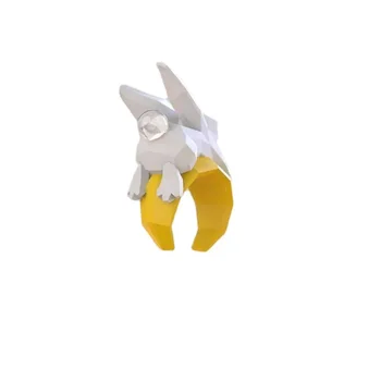  Креативное Лето Персонализированные Ювелирные Изделия Лунный Кролик Кольцо Оригинальный Дизайн Интересный Кролик Открытое Кольцо Кролик Лежащий на Луне Подарок - Изображение 1  