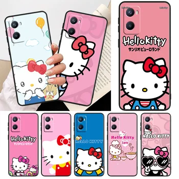 Прекрасный чехол для телефона Hello Kitty для OPPO A56S A55 A54S A53S A52 A33 A32 A31 A16S A16 A12 A11S A9 A5 2020 Черная крышка - Изображение 1  