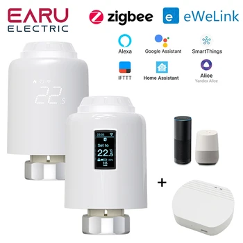 Новый eWeLink Smart ZigBee Радиатор Радиатор TRV Программируемый привод Отопление Дистанционный регулятор температуры Alexa Google Home - Изображение 1  