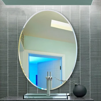 Вешалка Нерегулярное зеркало Наклейка на стену Современное стекло Большой макияж Туалетный столик Зеркало Душ Бритье Безтуманный Miroir Rotin Предметы домашнего обихода - Изображение 1  
