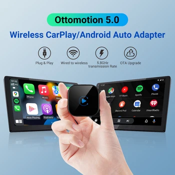 5.0 Беспроводной адаптер CarPlay Android Auto Автомобильные аксессуары 2023 Apple Car Play для iPhone Android Phone Mini Ai box OTTOMOTION - Изображение 1  