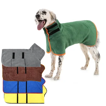 Халат для собак Сушка пальто для домашних животных Одежда Впитывающее пляжное полотенце из микрофибры для больших, средних, маленьких собак, кошек, быстросохнущих аксессуаров для собак - Изображение 1  
