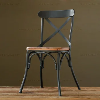 Индивидуальная сельская мебель LOFT в американском стиле, ретро и винтажные бары, железные обеденные стулья, обеденные столы из массива дерева, стулья - Изображение 1  