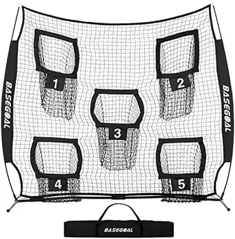 x 8-футовые футбольные сетки для бросков, футбольная мишень, оборудование для тренировок квотербеков с 5 целевыми карманами для улучшения футбольного счета - Изображение 1  