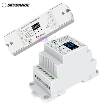 Skydance 4-канальный декодер CV DMX512 DIN-рейка 12V-24V 20.5A 4CH DMX контроллер сигнала для CCT RGB RGBW Одноцветная светодиодная лента - Изображение 1  