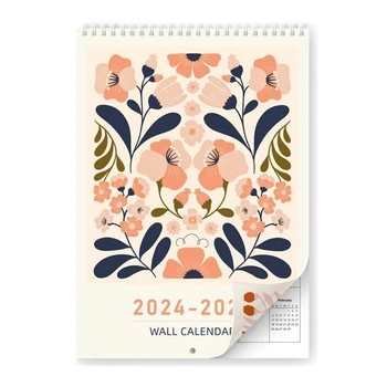2024 Настенный календарь абстрактного искусства на 2024 год Настенный календарь A4 с января 2024 года по июнь 2025 года, календарь A4 8,3X11,8 дюйма - Изображение 1  