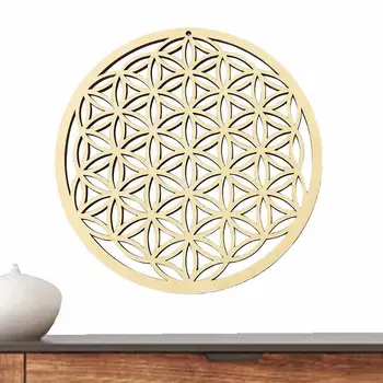 Crystal Grid Board Sacred Geometry Wood Wall Art Flower Of Life Spiritual Home Decor For Yoga / Meditation Crystal Grid Board - Изображение 1  