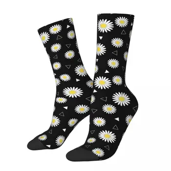 Зимние теплые мужские женские носки Daisy Цветочные впитывающие пот футбольные носки - Изображение 1  
