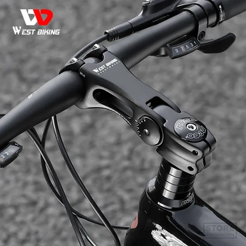 WEST BIKING MTB Рулевой стержень велосипеда Регулируемый угол наклона 60 градусов Подступенок 31,8 мм Крепление Передняя вилка Переменный адаптер - Изображение 1  