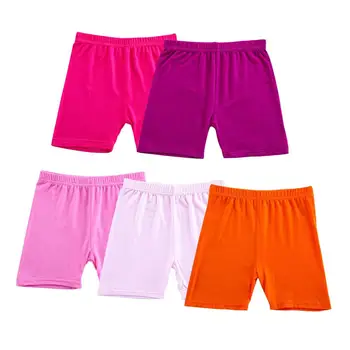 Безопасные шорты для девочек под юбкой Шорты для девочек 5 упаковок дышащих танцевальных шорт Велосипедные шорты в сплошном цвете для девочек-подростков K - Изображение 1  