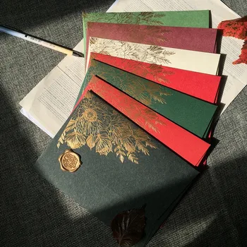 10 шт./пакет Высококачественные конверты из жемчужной бумаги Свадебные приглашения Европейский бронзовый узор Конверт Подарочный конверт - Изображение 2  