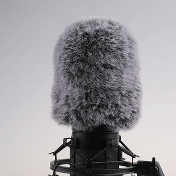 Микрофон Пушистый ветрозащитный экран Муфта микрофона Ветрозащитный чехол Нечеткий чехол микрофона Нечеткие микрофонные фильтры для AT2020 Дропшиппинг - Изображение 2  