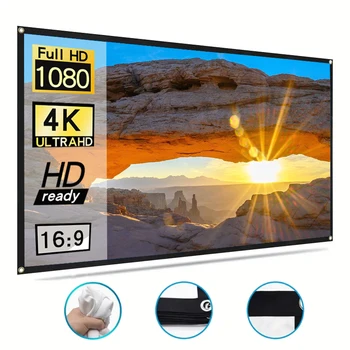 60-150-дюймовый проекционный экран портативный складной проекционный экран 16:9 на открытом воздухе Full HD - Изображение 2  