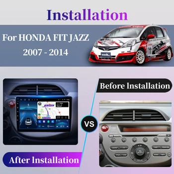 Автомагнитола для HONDA FIT JAZZ 2007 - 2014 Android Мультимедийный видеоплеер GPS Навигация Carplay QLED Сенсорный экран Авто Стерео 8G - Изображение 2  