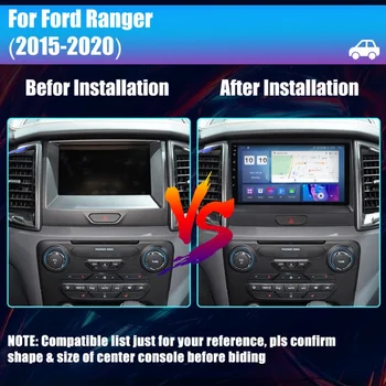 Android 13 Автомагнитола для Ford Ranger 2015-2020, 9-дюймовый мультимедийный плеер 2K с 4G Carplay DSP и 2Din GPS-навигацией. - Изображение 2  