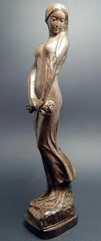 1 шт. Сексуальная пухлая красавица женская резная статуя из агарового дерева Коллекция 7,87 дюйма - Изображение 2  