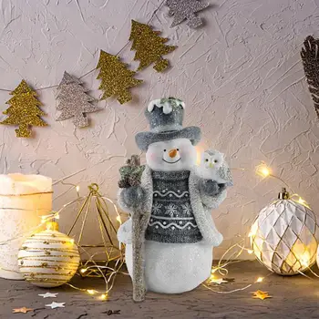 Рождественские фигурки снеговика в помещении Рождественские фигурки снеговика из смолы Милые рождественские украшения для праздника - Изображение 2  
