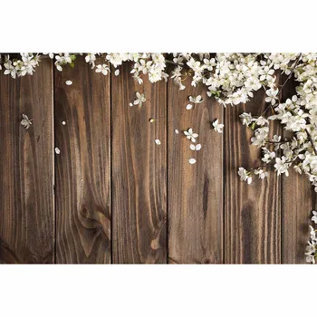MEHOFOTO Весенние маленькие белые цветы на коричневой деревянной доске Фотофон Фонд Вечеринка Фотобудка Вечеринка для фотосессии - Изображение 2  