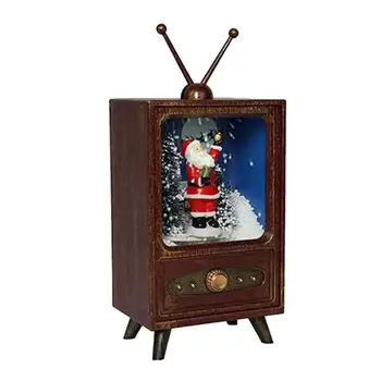 Рождественский снежный шар Muscial Box, рождественское украшение с подсветкой коробки с колокольной музыкой и скульптурой - Изображение 2  