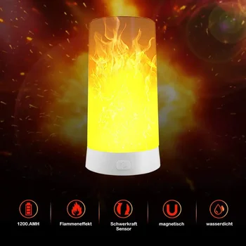 Led Flame Effect Light USB Перезаряжаемая настольная лампа с пламенем Водонепроницаемый мерцающий пламенный фонарь с пультом дистанционного управления для рождественских праздников - Изображение 2  