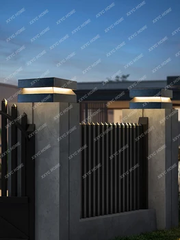 Открытый солнечный водонепроницаемый садовый светильник Вилла Пейзаж Наружная дверь Столб Лампа - Изображение 2  