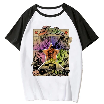 Jojo Bizarre Adventure футболка женская аниме харадзюку манга футболки девушка уличная одежда японская одежда - Изображение 2  