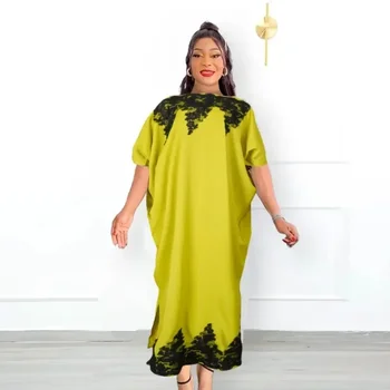 2024 Африканские платья для женщин Традиционная африканская одежда Дашики Анкара Наряды Платье Абайя Халат Мусульманский Кафтан Макси Длинное платье - Изображение 2  