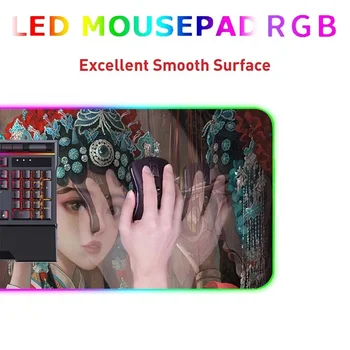RGB Жениться на девушке Big Mousepepad Xxl Игровой коврик для мыши Gamer Подсветка Светодиодный коврик для мыши с подсветкой Настольный коврик Офисные аксессуары Рабочий коврик - Изображение 2  