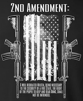 Американский флаг Пистолет 2-я поправка Футболка 100% хлопок О-образный вырез Лето с коротким рукавом Повседневная мужская футболка Размер S-3XL - Изображение 2  