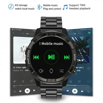 SIHUI 4G RAM 466 * 466 Экран Умные часы Мужчины Всегда Показывать Время Bluetooth Вызов Местная Музыка Спорт Смарт-часы Для Android ios Часы - Изображение 2  
