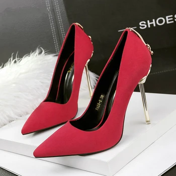 Дамы Высокие Каблуки Женская Обувь Туфли Высокий Каблук Шпилька Сексуальная Свадебная Обувь Женщина 2020 Туфли Черный Красный Таконы Mujer - Изображение 2  