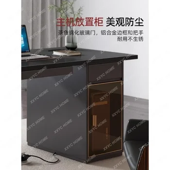  Офисный стол Современный домашний каменный стол Компьютерный стол Интегрированный стол с минималистским дизайном - Изображение 2  