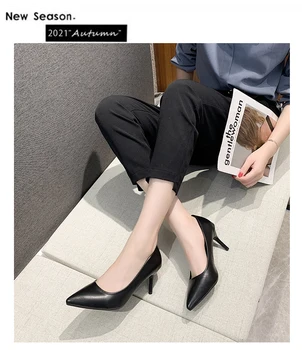 Весна Осень Черный 3 см / 5 см / 7 см Туфли на шпильке Женская обувь Неглубокая офисная женская обувь - Изображение 2  