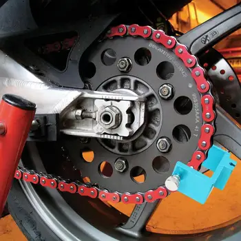 Универсальный инструмент для выравнивания цепи мотоцикла Сверхмощный металлический натяжитель цепи велосипеда Звездочка для скутера Инструменты для регулировки цепи - Изображение 2  