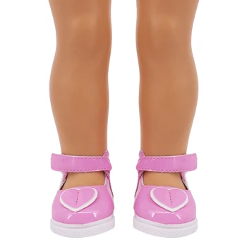 7 см Кукольная обувь Цветная пряжка PU Повседневные сердечные кроссовки для 18-дюймовой куклы 43 см Rebirth Baby OG Girl's Birth Day Лучший подарок своими руками - Изображение 2  