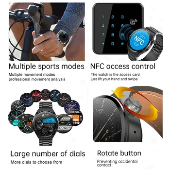  Для умных часов Huawei Xiaomi NFC Мужчины GT3 Pro AMOLED 390 * 390 HD Экран Сердечный ритм Bluetooth Call IP68 Водонепроницаемые смарт-часы 2023 - Изображение 2  